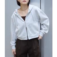 パーカー イージードライダンボールスウェットショート丈ダブルジップパーカー レディース