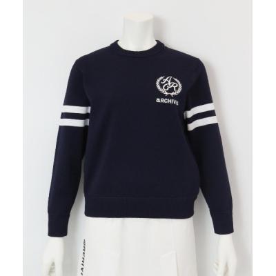 新品　アルチビオ 長袖プルオーバー ニット　トレーナー　38 グレー　ブルー 新品 アルチビオ 長袖プルオーバー ニット トレーナー 38 グレー