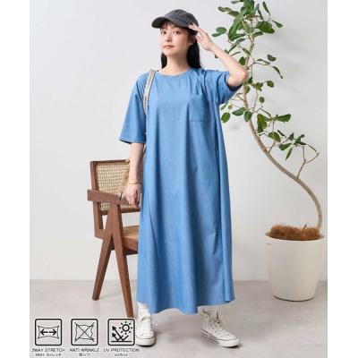 サウザンドマイル　オリーブ色 五分袖羽織シャツワンピース Fサイズ サウザンドマイル オリーブ色 五分袖羽織シャツワンピース F