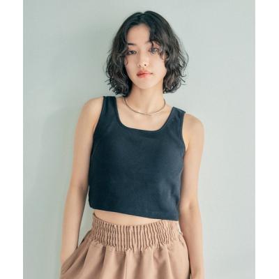 GU（ジーユー）の「リブクロップドタンクトップYT+E