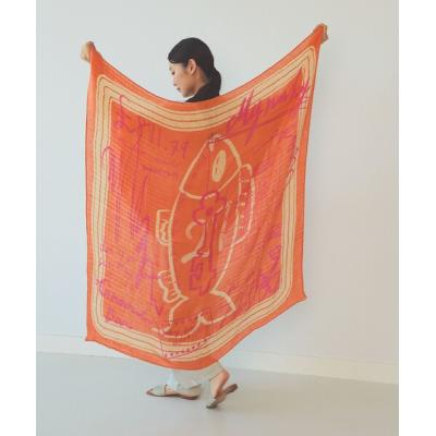 manipuri オレンジ刺繍ストール manipuri オレンジ刺繍ストール - 小物クラシック