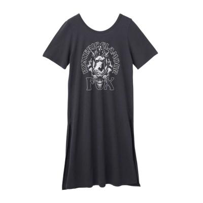 HYSTERIC GLAMOUR ブラックチュニック 半袖ワンピース★透かしロゴ TRAVEL GIRL ワンピース|HYSTERIC GLAMOUR WOMEN | HYSTERIC