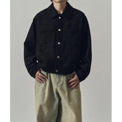 M*様 ウエストオーバーオールズ　ゴートスエードトラッカージャケット　ブラック スエードトラッカージャケット（ファッション）（色：ブラック系