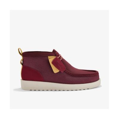 美品　クラークス　Clarks (UK5.5) ワラビーブーツ　シボレザー　赤 美品☆クラークス Clarks (UK5.5) ワラビーブーツ シボレザー 赤系