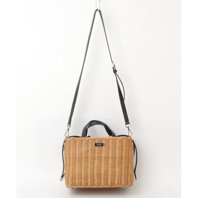 kate spade ベージュ/ブラック かごバッグ ケイトスペード KATE SPADE かご クラッチバッグ ベージュ