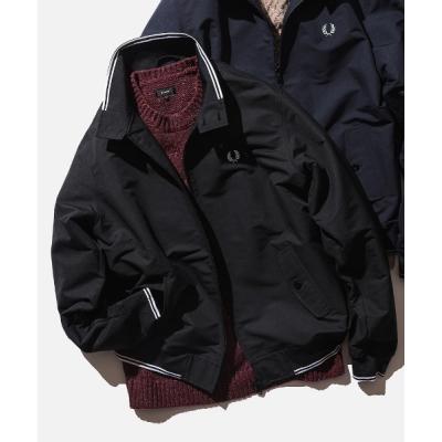 FRED PERRY ブラック ボタンアップジャケット L FRED PERRY ブラック ジップアップジャケット Textured Zip