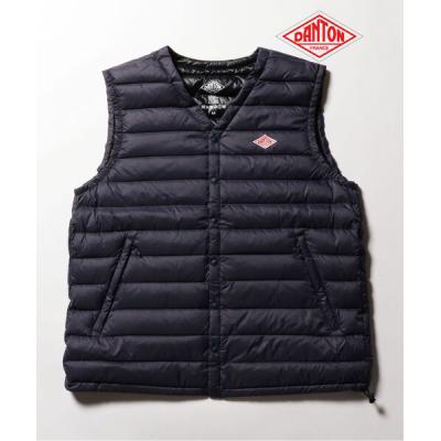 極美品✨DANTON　ダントン　ダウンベスト　フード2WAY　ブラック　36 DANTON ダントン メンズ クルーネック インナーダウンベスト DT