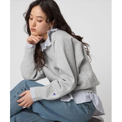 ASA♡新品☆カレッジロゴオーバースウェットライトグレー☆送料込 ACLENT（アクレント） トレーナー スウェット カレッジロゴジャスト