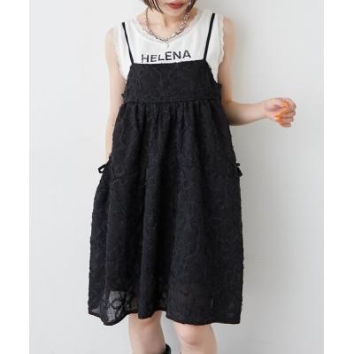 極美品]Diagram 24SS レースコンビキャミソールワンピース ブラック