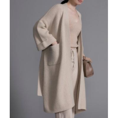 カシミヤロングカーディガン（レディースファッション
