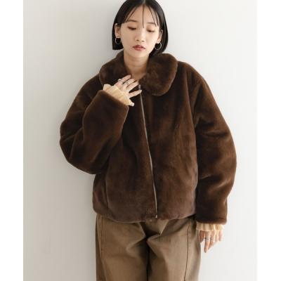 フェイクファージャケット（LOWRYS FARM）（色：ブラウン系）の