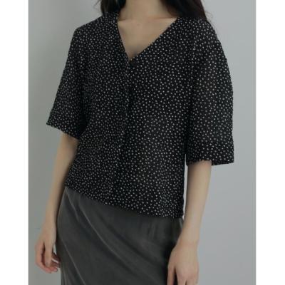anuke/Vneck Dot Blouse 半袖 ànuke online store（アンヌーク） / Vneck Dot BlouseVneck Dot