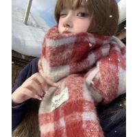 マフラー ストール 「7色展開 / お気に入り数1.9万人突破!」あったかいボリュームチェックフリンジワイドマフラー/プレゼント/バレンタイン/旅行