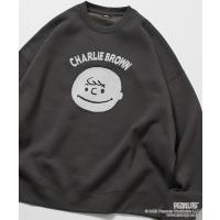 トレーナー スウェット 限定展開 PEANUTS/ピーナッツ 別注 プリント クルーネックスウェット / Charlie Face メンズ レディース