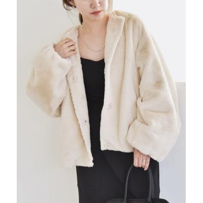 シップス ノーカラーショートコート レディースのおすすめ人気