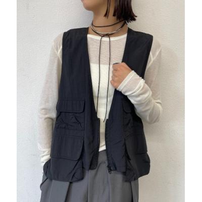 REVERBERATE コットンナイロンベスト ブラック 38 WEGO｜別注UMBRO