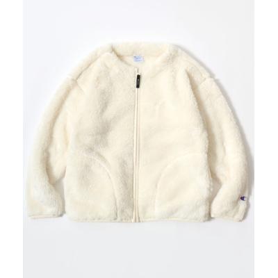 【Champion／チャンピオン】ジップアップフリース ボアブルゾン・Mホワイト WEB限定】[Champion/チャンピオン] ボアフリース ジップブルゾン