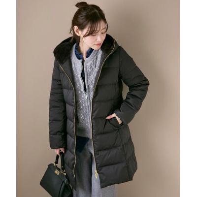 TOMORROWLANDダウンロングコート ライトグレー クミキョク 組曲 【洗える】ライトタフタロングダウンコート