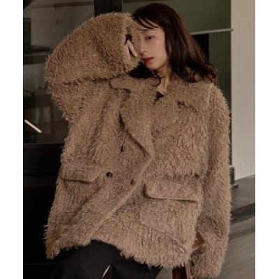 完売品midealマイディール鈴木愛理着ウール混シャギーミドルコートアイボリー白 完売品midealマイディール鈴木愛理着ウール混シャギーミドルコート