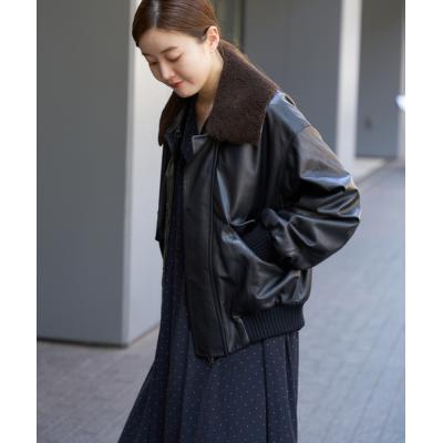 スローブイエナ ライナー付きブルゾン　新品♡黒 SLOBE IENA（スローブイエナ）の「ショートギャザーブルゾン