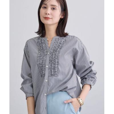 美品✨レリアン フリルタック チュニック丈オーバーブラウス