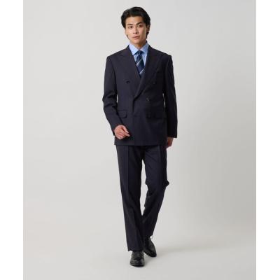 アデイインザライフ　セットアップスーツ　ノーカラー　ウォッシャブル　ネイビー　L A DAY IN THE LIFE UNITED ARROWS｜アデイインザライフユナイテッド