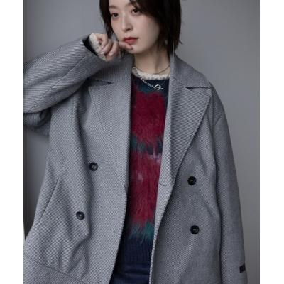 綾織ウール ビッグPコート Spick＆Span（スピック アンド スパン） ピーコート pコート 「追加