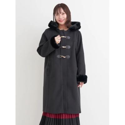 jusglittyファーダッフルコート（レディースファッション