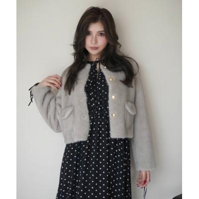 フェイクファーノーカラージャケットの商品一覧 通販 - Yahoo!ショッピング