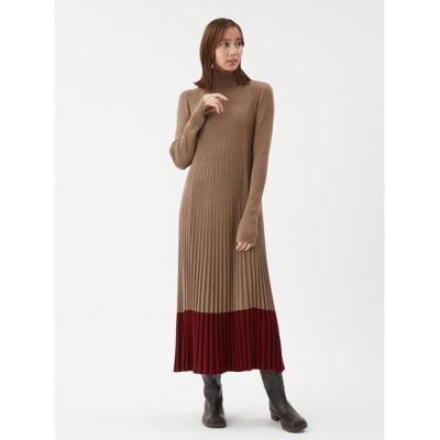 クロエ ニットワンピース マキシ丈 ハイネック アルパカ シルク モヘヤ