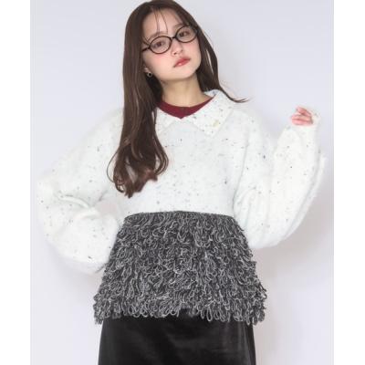 loin nuit ストライプパターンボタンニット ロワンニュイ striped