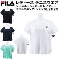 【全品P10倍】フィラ FILA レディース テニス ウェア シースルー ジャガード レイヤード フラスコネック Tシャツ VL2620 | スポーツジュエン 総合館