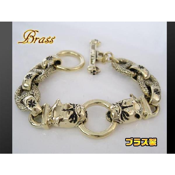 ブラスドッグブレスレット メイン 真鍮製金色動物犬