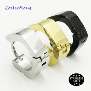 ステンレス ピアス (24)13mm 片耳売り 選択可 金色 銀色 黒色 ピンクゴールド メイン サージカル 316L メンズ レディース フープ｜0001pppcom