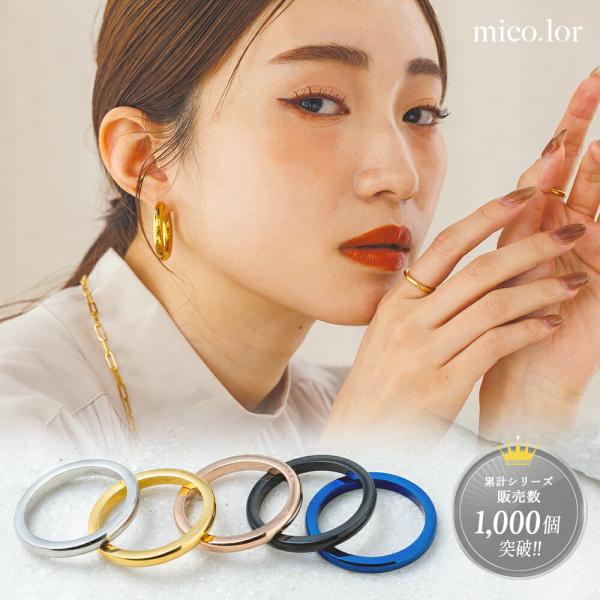 指輪 レディース ステンレス リング (19) 選択可 金色 銀色 ピンクゴールド 青色 黒色 極細...