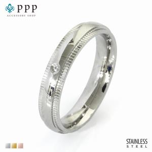 指輪 レディース ステンレス リング (115)甲丸CZ 銀色 指輪 メンズ 送料無料