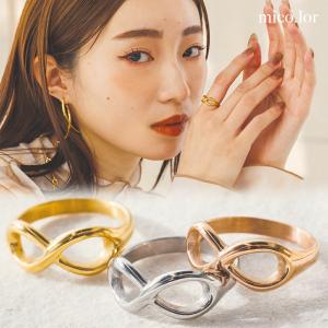 50％OFFセール 指輪 レディース ステンレス リング (200)インフィニティ 選択可 銀色 金色 ピンクゴールド 指輪 メンズ 送料無料