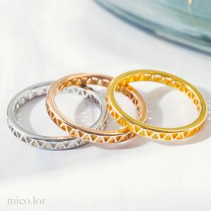 70%OFFセール 指輪 レディース ステンレス リング (216)三角模様 選択可 銀色 金色 ピンクゴールド 指輪 メンズ 送料無料