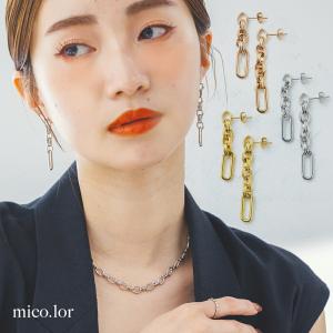 ピアス レディース ステンレス ピアス(181) アシンメトリー2個セット