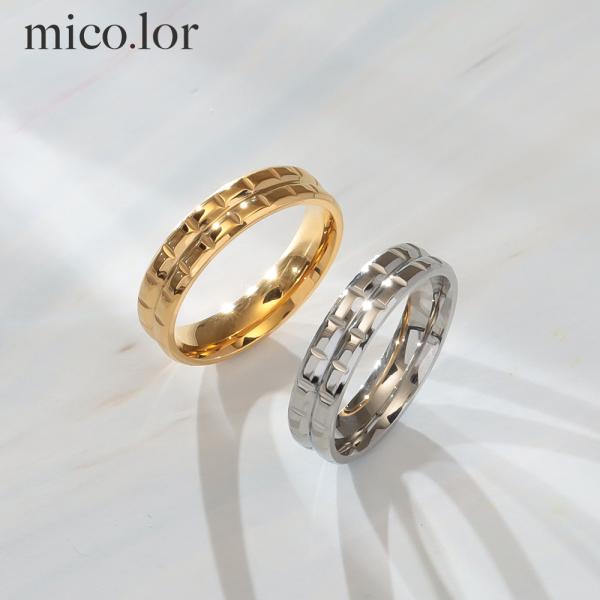 指輪 レディース ステンレス リング (364) ブロック 選択可 銀色 金色 サージカルステンレス...