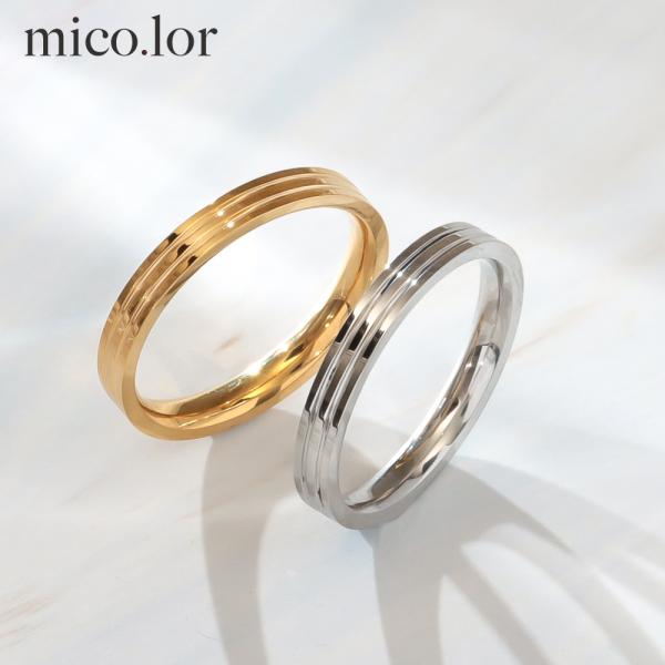 指輪 レディース ステンレス リング (366) ライン 選択可 銀色 金色 サージカルステンレス ...