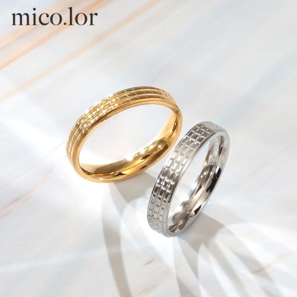 指輪 レディース ステンレス リング (367) ブロック 選択可 銀色 金色 サージカルステンレス...