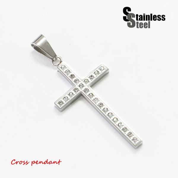 ペンダント レディース ステンレス ペンダント (34)クロス CZ 銀色 メンズ アクセサリー 送...