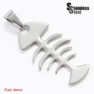ステンレス ペンダント(57)魚の骨 銀色 メイン メンズ