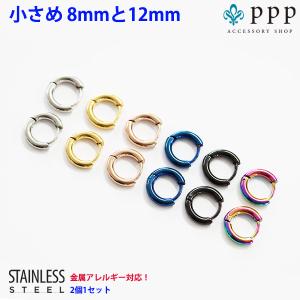 ピアス レディース ステンレス ピアス (109)シンプルなフープ サイズと色を選択可 2.5mm×内径8mmから10mm 2個1セット 両耳売り メンズ
