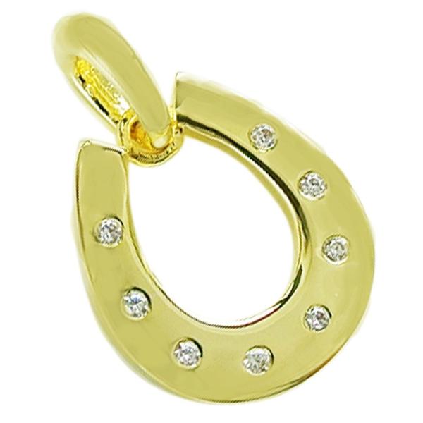 18Kゴールドコーティング ホースシュー(4)CZ メイン