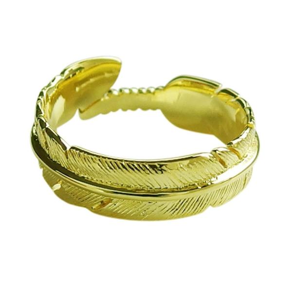 18Kゴールドコーティング フェザーリング(1)15号フリーサイズ