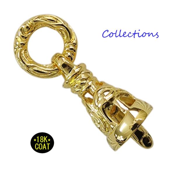 18Kゴールドコーティング ベルのピアス(1) ブラス製 メイン  金色 ピアス イヤリング