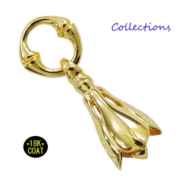 18Kゴールドコーティング ベルのピアス(2) ブラス製 メイン  金色 ピアス イヤリング