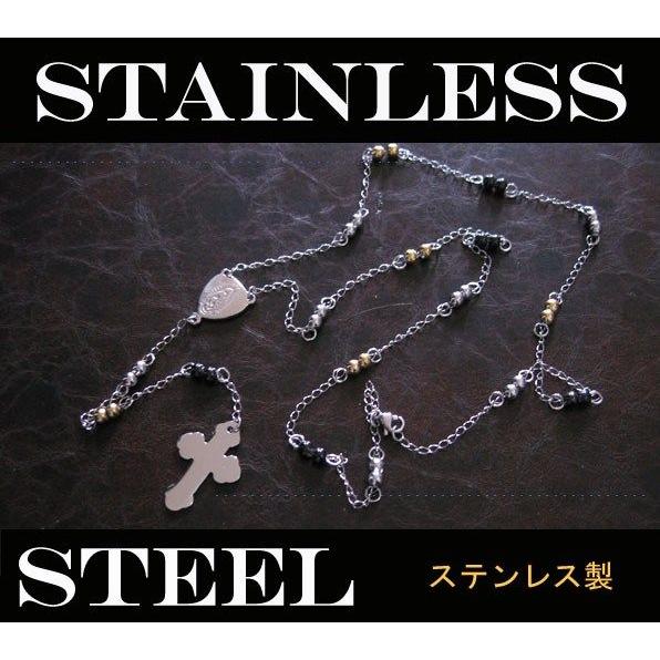 ステンレス ロザリオネックレス(5) メイン ステンレスネックレス()十字架クロス